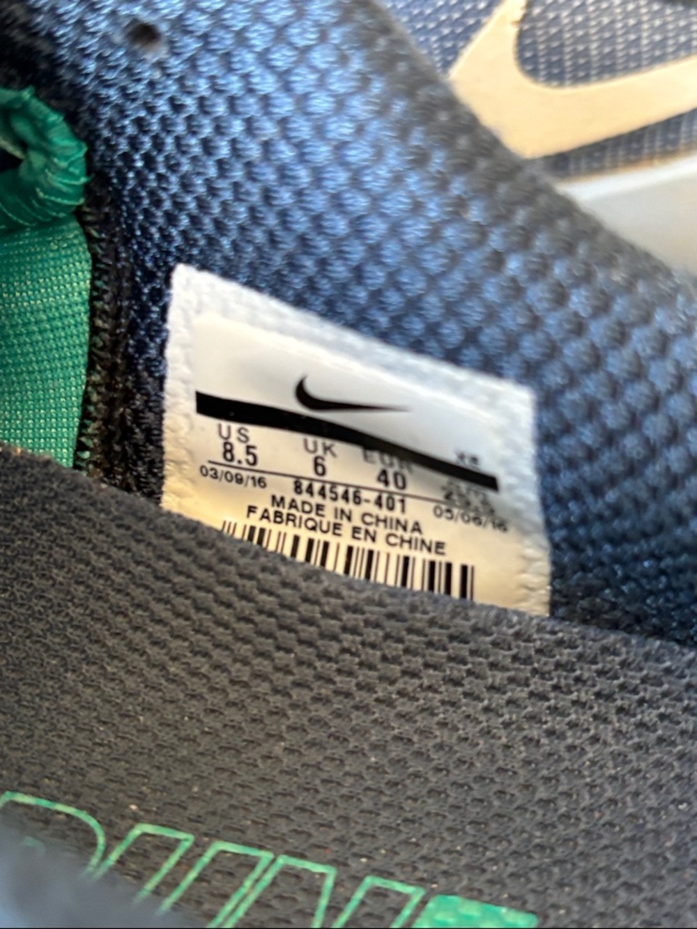 Nike Zoom Odyssey 2‎ Blue White Swoosh Running Shoe Sneaker Size 8.5 - Picture 8 of 10
